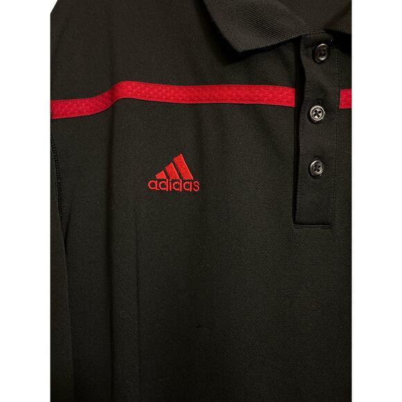 Adidas North Carolina State College NCAA Polo XL Sports Athletic Black Red Shirt - Picture 3 of 8